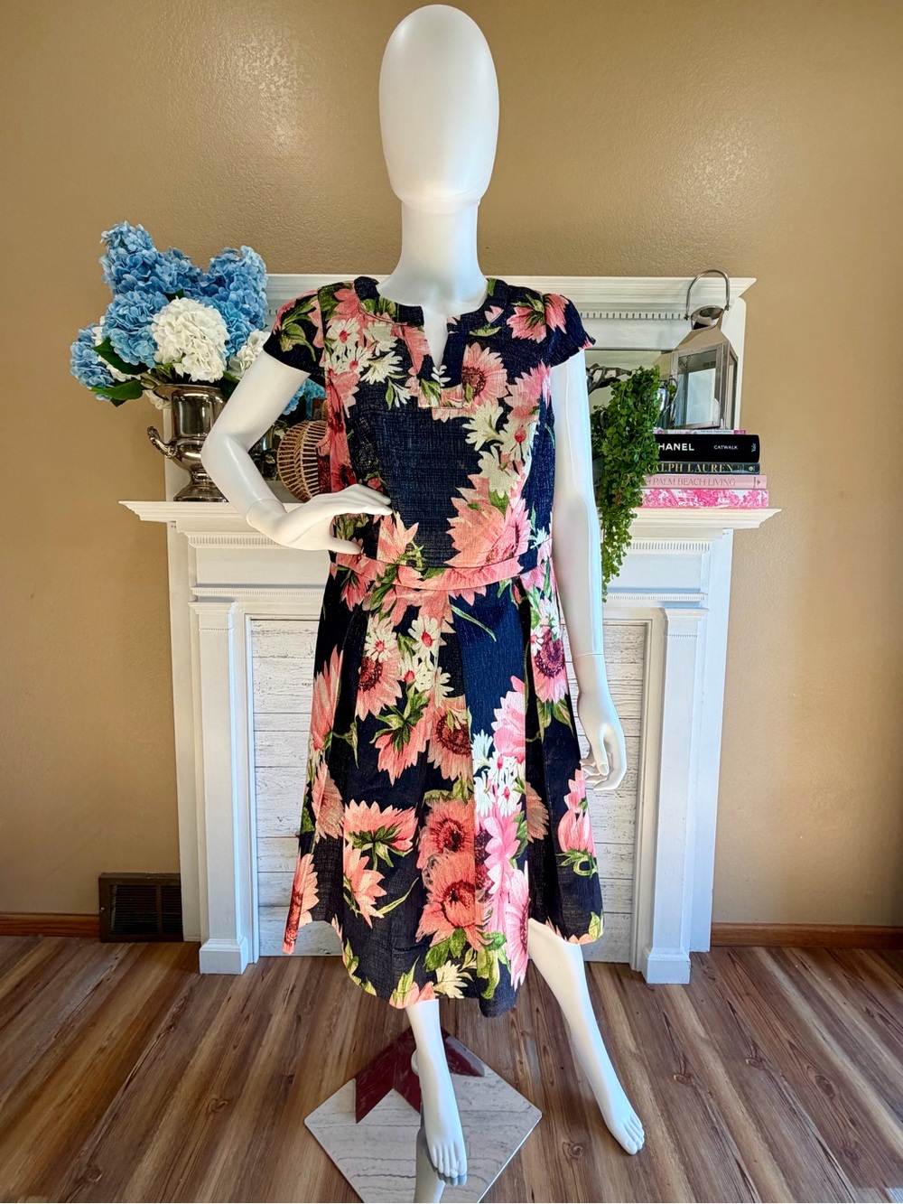 ModCloth NWT Floral A-Line Metallic Cocktail or Formal Dress